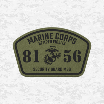 MOS 8156 Security Guard MSG | Leather Patch | Velcro Backed