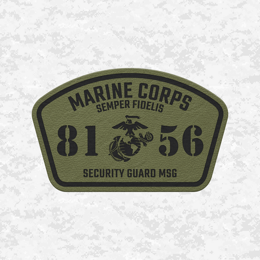 MOS 8156 Security Guard MSG | Leather Patch | Velcro Backed