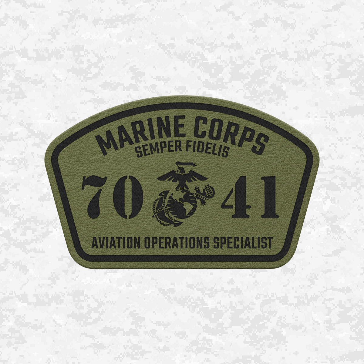 MOS 7041 Aviation Operations Specialist | Leather Patch | Velcro Backed
