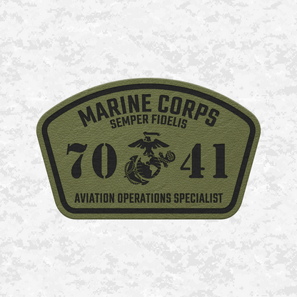 MOS 7041 Aviation Operations Specialist | Leather Patch | Velcro Backed