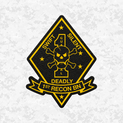 1st Reconnaissance Battalion Unit ¨Swift, Silent, Deadly¨ | Leather Patch | Velcro Backed
