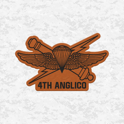 4th ANGLICO | Air Naval Fire | Leather Patch | Velcro Backed