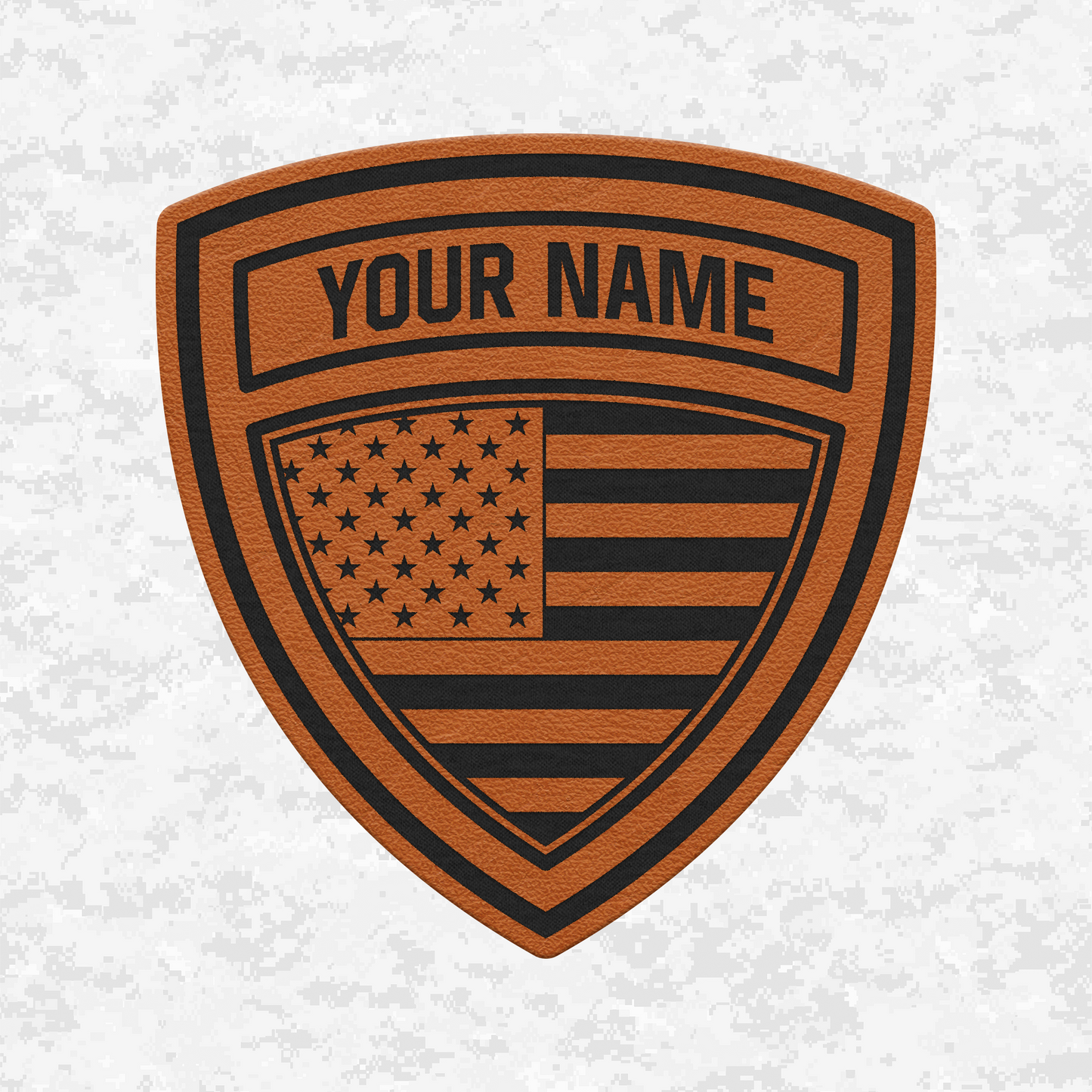 Custom US Flag Shield | Leather Patch | Velcro Backed
