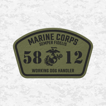 MOS 5812 Working Dog Handler | Leather Patch | Velcro Backed