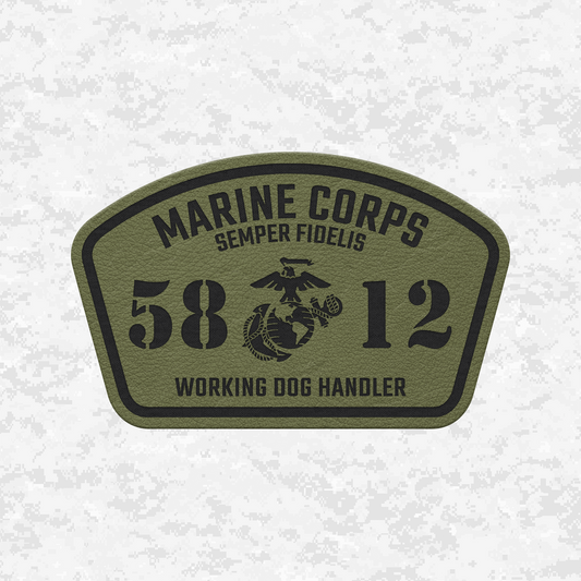 MOS 5812 Working Dog Handler | Leather Patch | Velcro Backed