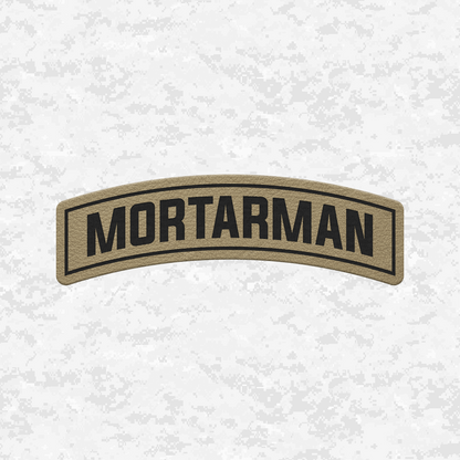 Mortarman Tab Insignia | Leather Patch | Velcro Backed