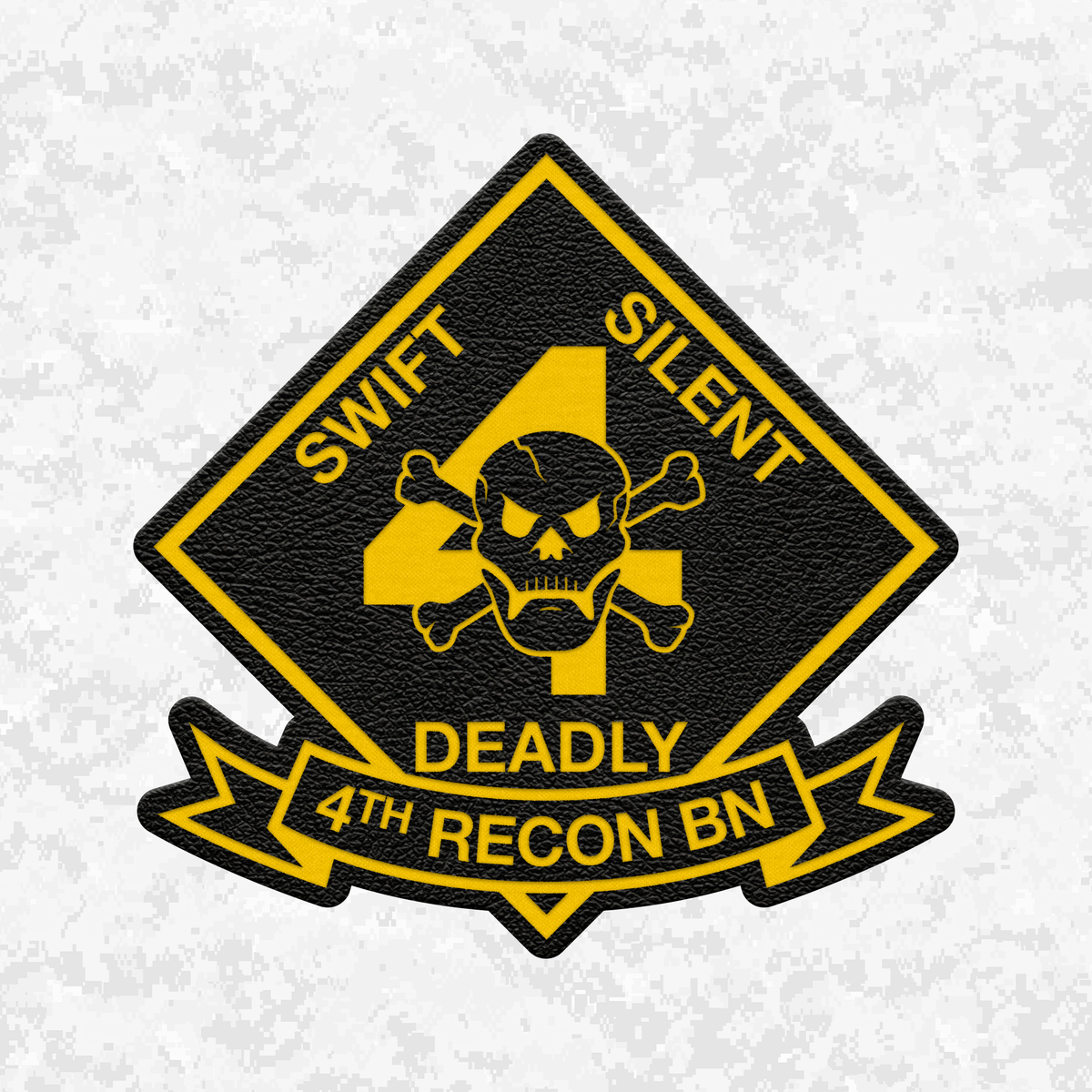 4th Reconnaissance Battalion Unit "Swift, Silent, Deadly" #1 | Leather Patch | Velcro Backed
