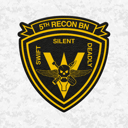 5th Reconnaissance Battalion Unit "Swift, Silent, Deadly" | Leather Patch | Velcro Backed