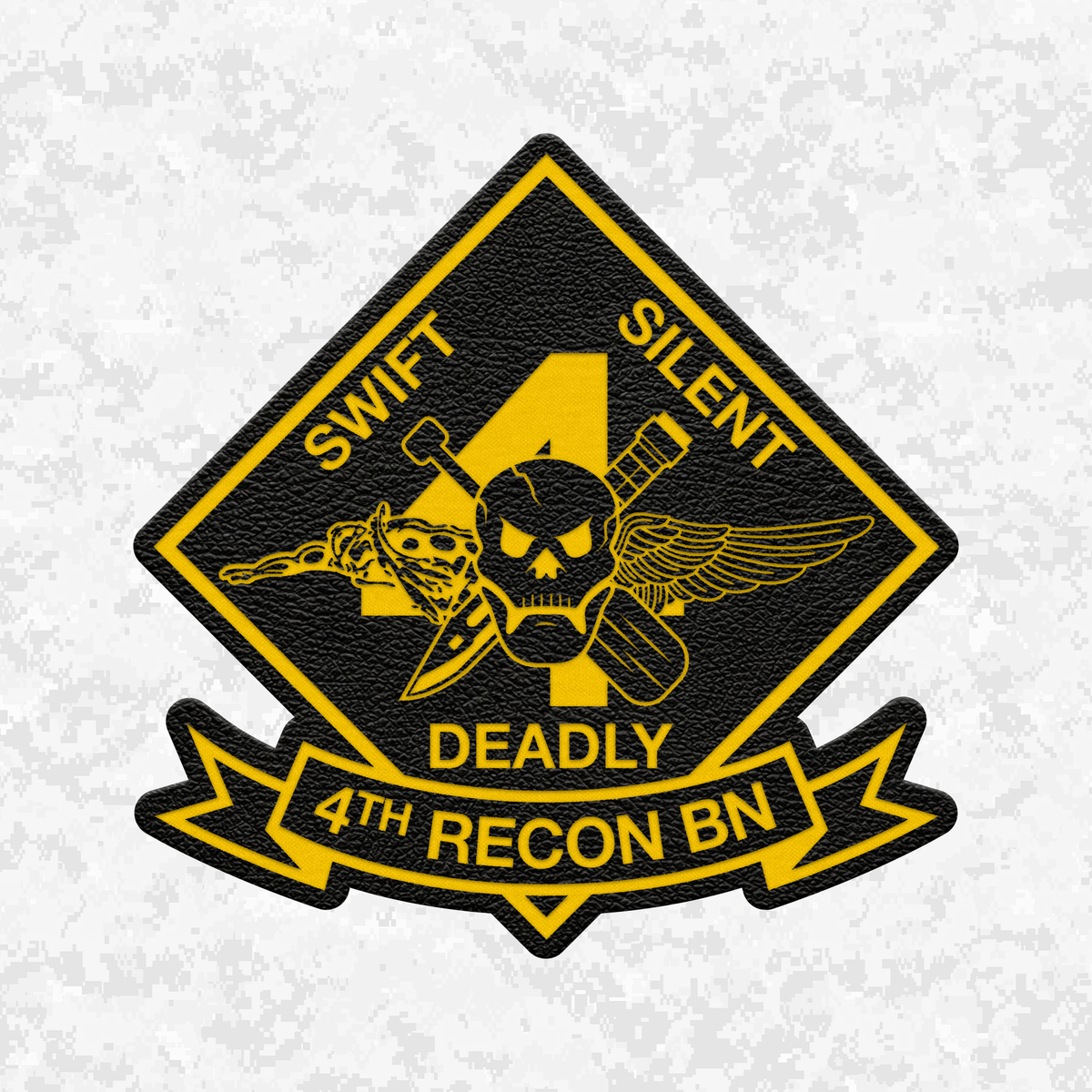 4th Reconnaissance Battalion Unit "Swift, Silent, Deadly" #2 | Leather Patch | Velcro Backed