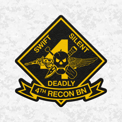 4th Reconnaissance Battalion Unit "Swift, Silent, Deadly" #2 | Leather Patch | Velcro Backed