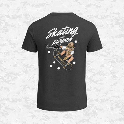 Skating With Purpose - Marine in Skate (marpat desert) | T-shirt