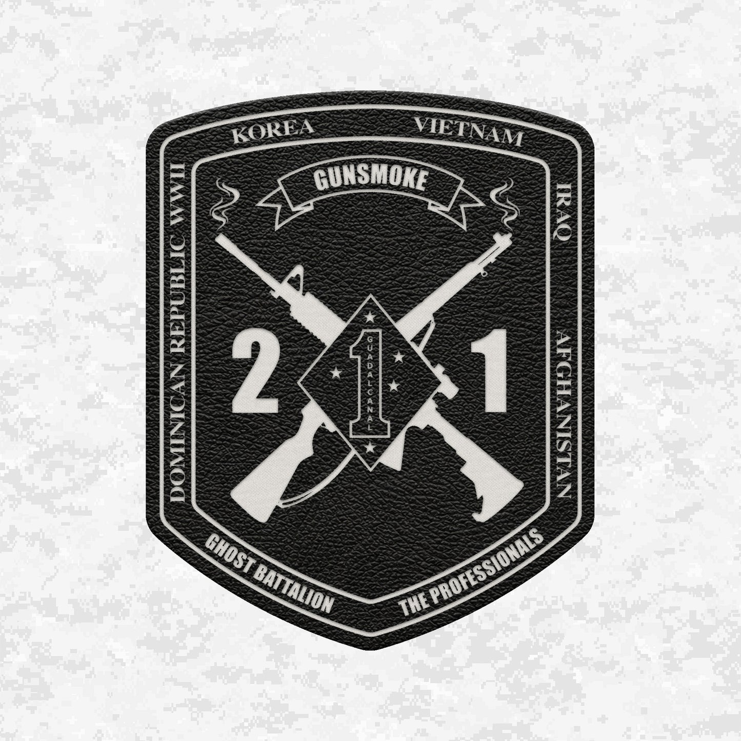 2nd Battalion 1st Marines Unit "Gunsmoke" | Leather Patch | Velcro Backed