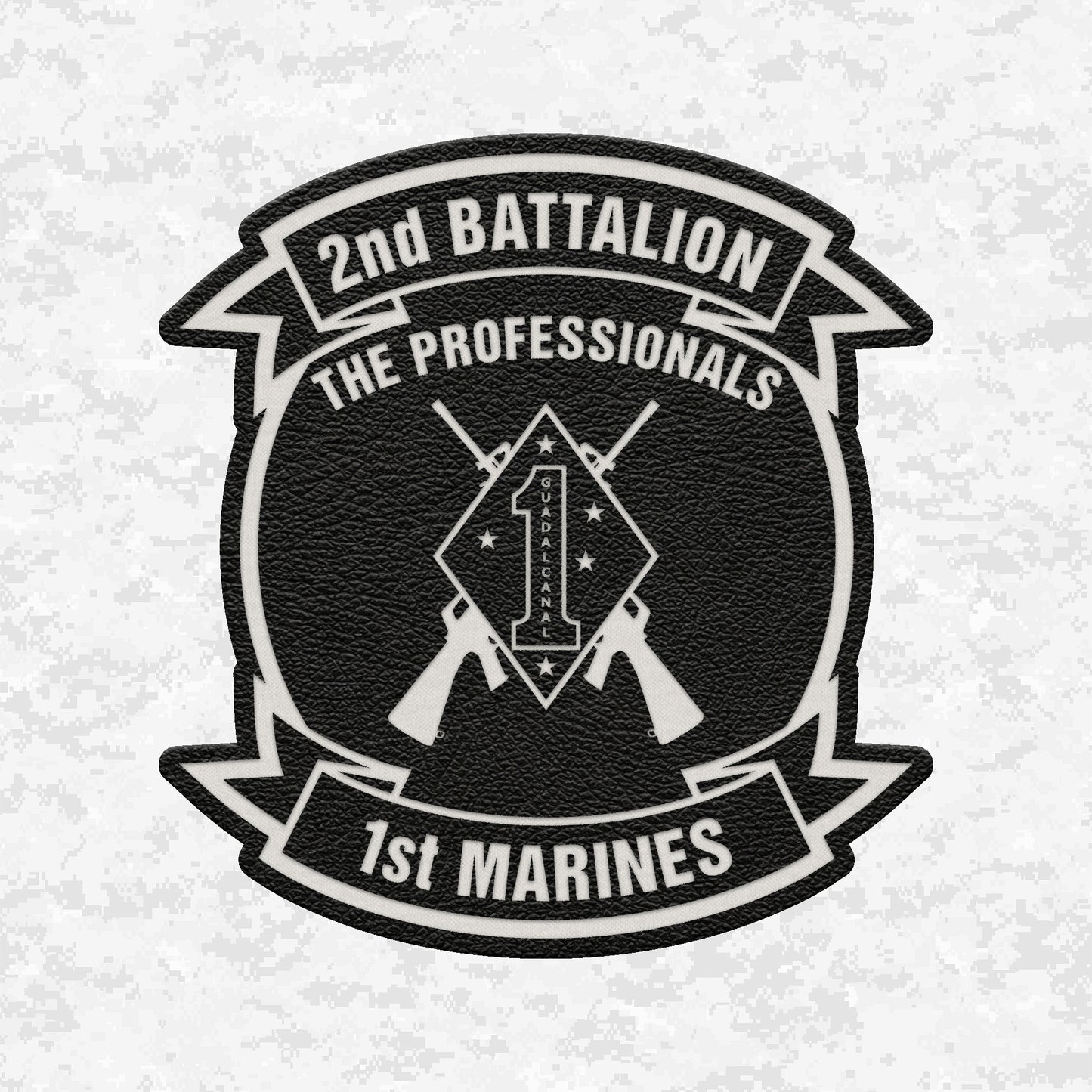 2nd Battalion 1st Marines Unit "The Professionals" | Leather Patch | Velcro Backed