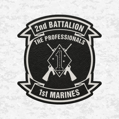 2nd Battalion 1st Marines Unit "The Professionals" | Leather Patch | Velcro Backed