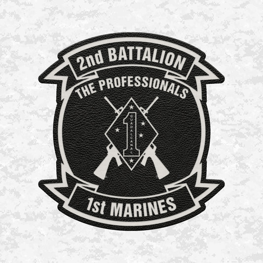 2nd Battalion 1st Marines Unit "The Professionals" | Leather Patch | Velcro Backed