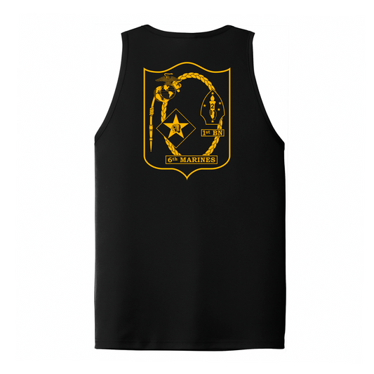 1st Battalion 6th Marines Unit "1/6 Hard" DRIFIT Sleeveless, Tank, Sleeveless Hoodie