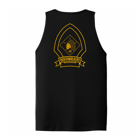 1st Battalion 6th Marines Unit "Deathwalkers" DRIFIT Sleeveless, Tank, Sleeveless Hoodie