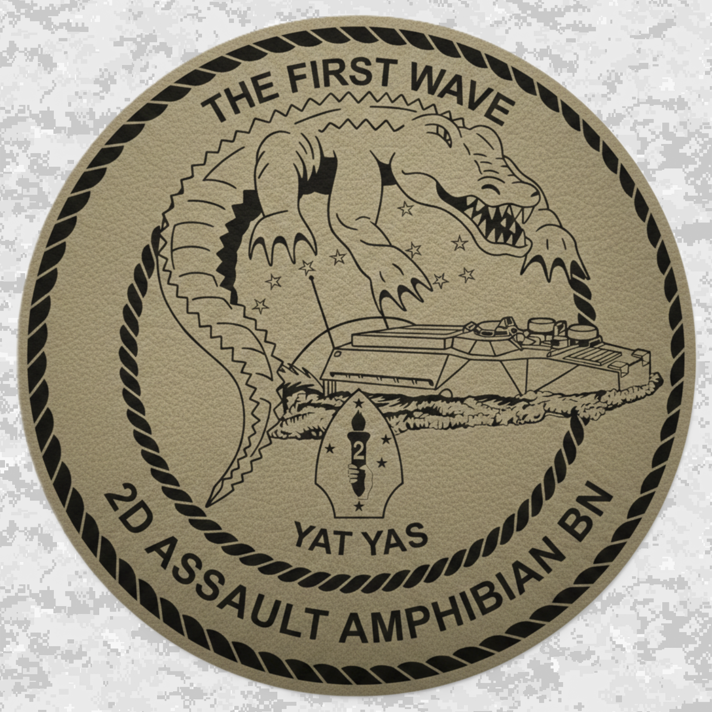 2nd Assault Amphibian Battalion "The First Wave" | Leather Patch | Velcro Backed