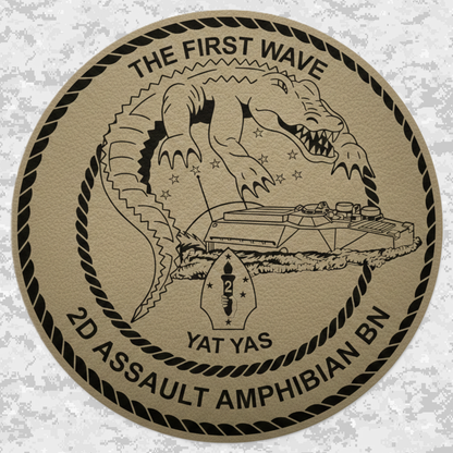 2nd Assault Amphibian Battalion "The First Wave" | Leather Patch | Velcro Backed