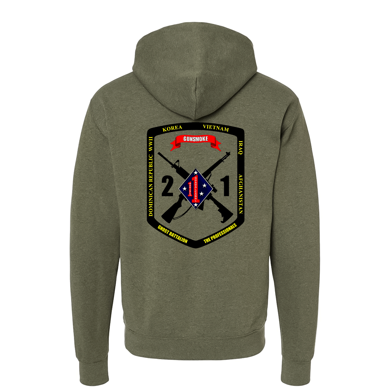 2nd Battalion 1st Marines Unit hoodie Gunsmoke