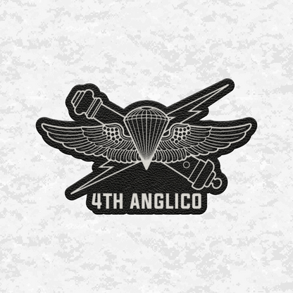 4th ANGLICO | Air Naval Fire | Leather Patch | Velcro Backed