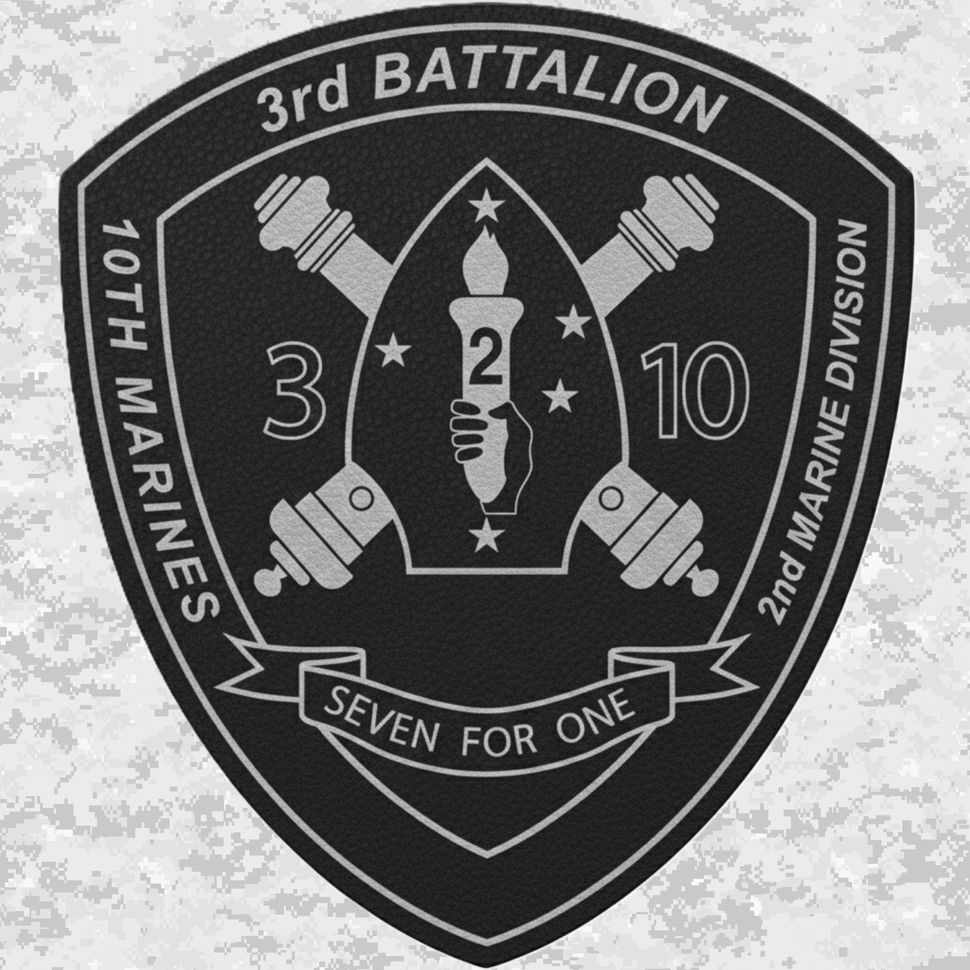 3rd Battalion, 10th Marines Unit "Seven for One" | Leather Patch | Velcro Backed