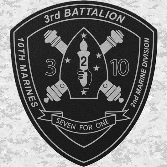 3rd Battalion, 10th Marines Unit "Seven for One" | Leather Patch | Velcro Backed