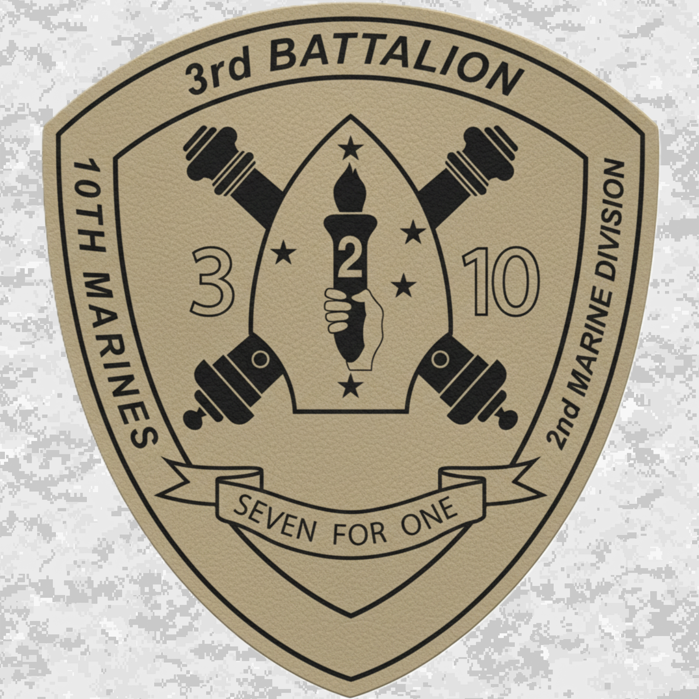 3rd Battalion, 10th Marines Unit "Seven for One" | Leather Patch | Velcro Backed
