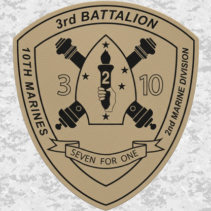 3rd Battalion, 10th Marines Unit "Seven for One" | Leather Patch | Velcro Backed