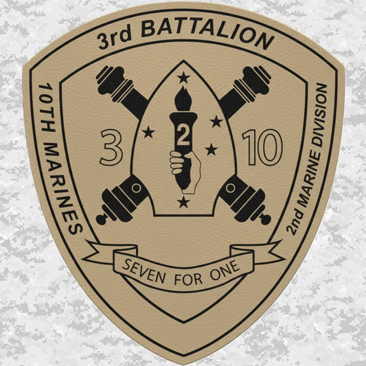 3rd Battalion, 10th Marines Unit "Seven for One" | Leather Patch | Velcro Backed