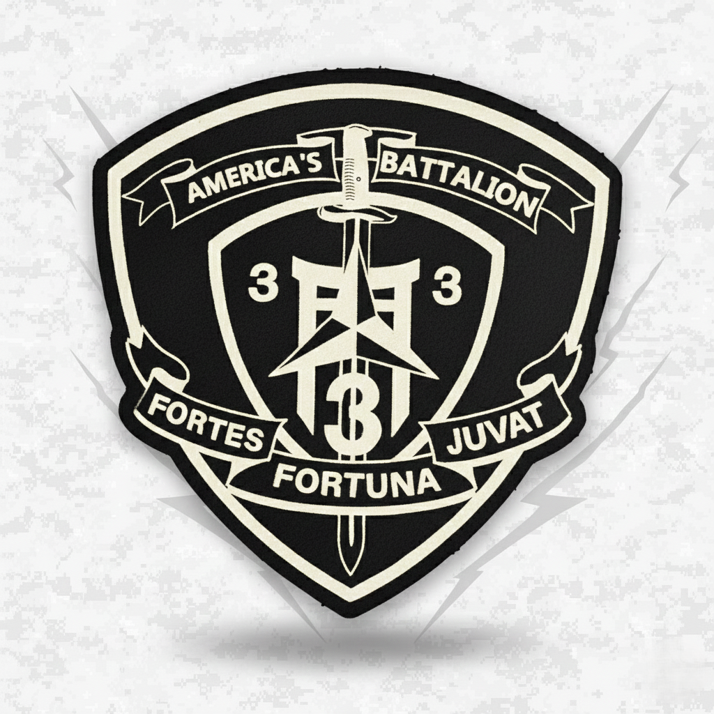 Leather Patch | 3rd Battalion 3rd Marines "Trinity" | Velcro Backed | Brown / Black