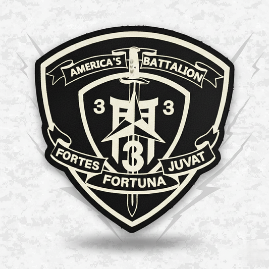 Leather Patch | 3rd Battalion 3rd Marines "Trinity" | Velcro Backed | Brown / Black