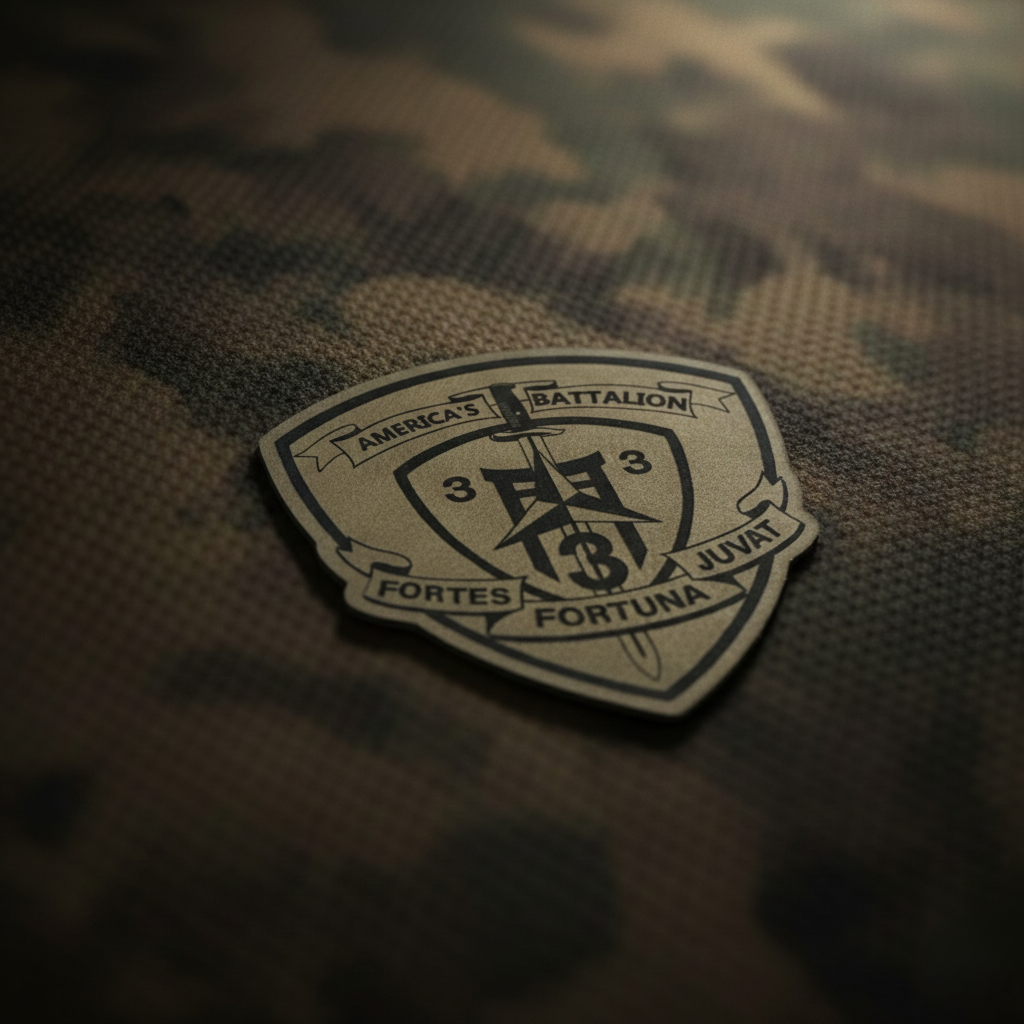 Leather Patch | 3rd Battalion 3rd Marines "Trinity" | Velcro Backed | Brown / Black