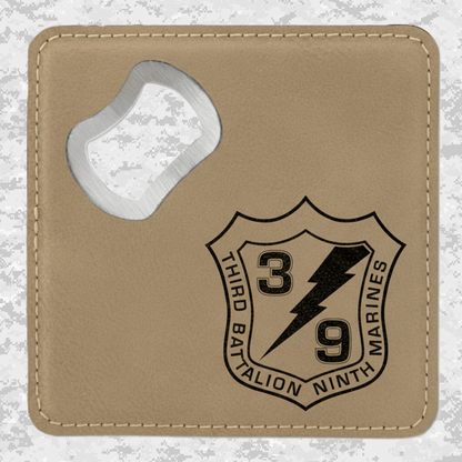 3rd Battalion 9th Marines Unit "Shadow Warriors" | Leather Coaster & Opener