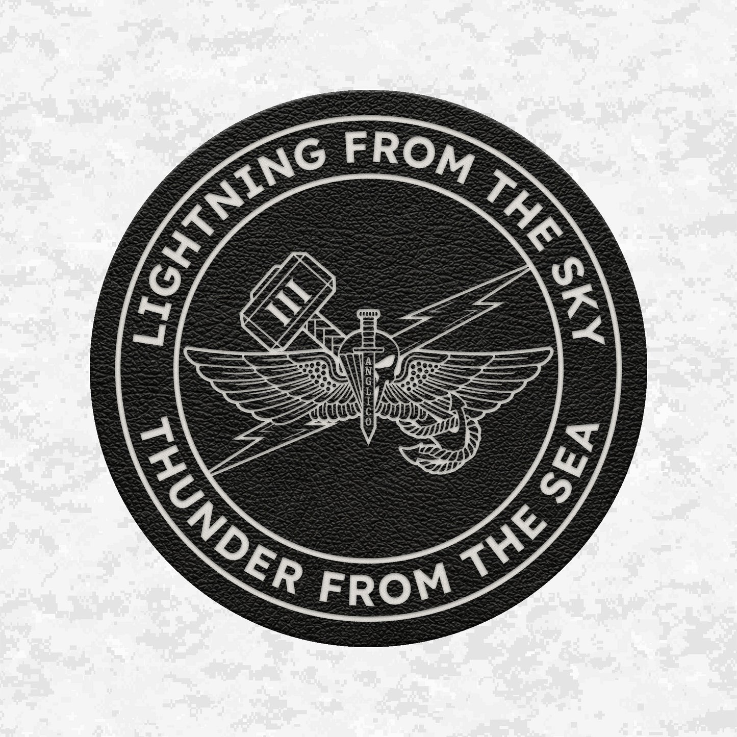 3rd ANGLICO | Lightning From The Sky, Thunder From The Sea | Leather Patch | Velcro Backed