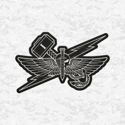 1st ANGLICO | Sky Lightning & Sea Thunder | Leather Patch | Velcro Backed