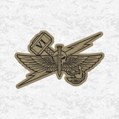 6th ANGLICO | Sky Lightning & Sea Thunder | Leather Patch | Velcro Backed