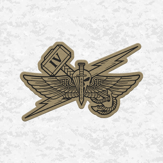 4th ANGLICO | Sky Lightning & Sea Thunder | Leather Patch | Velcro Backed