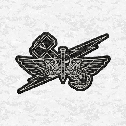 5th ANGLICO | Sky Lightning & Sea Thunder | Leather Patch | Velcro Backed