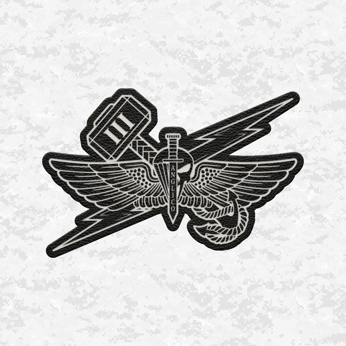 3rd ANGLICO | Sky Lightning & Sea Thunder | Leather Patch | Velcro Backed