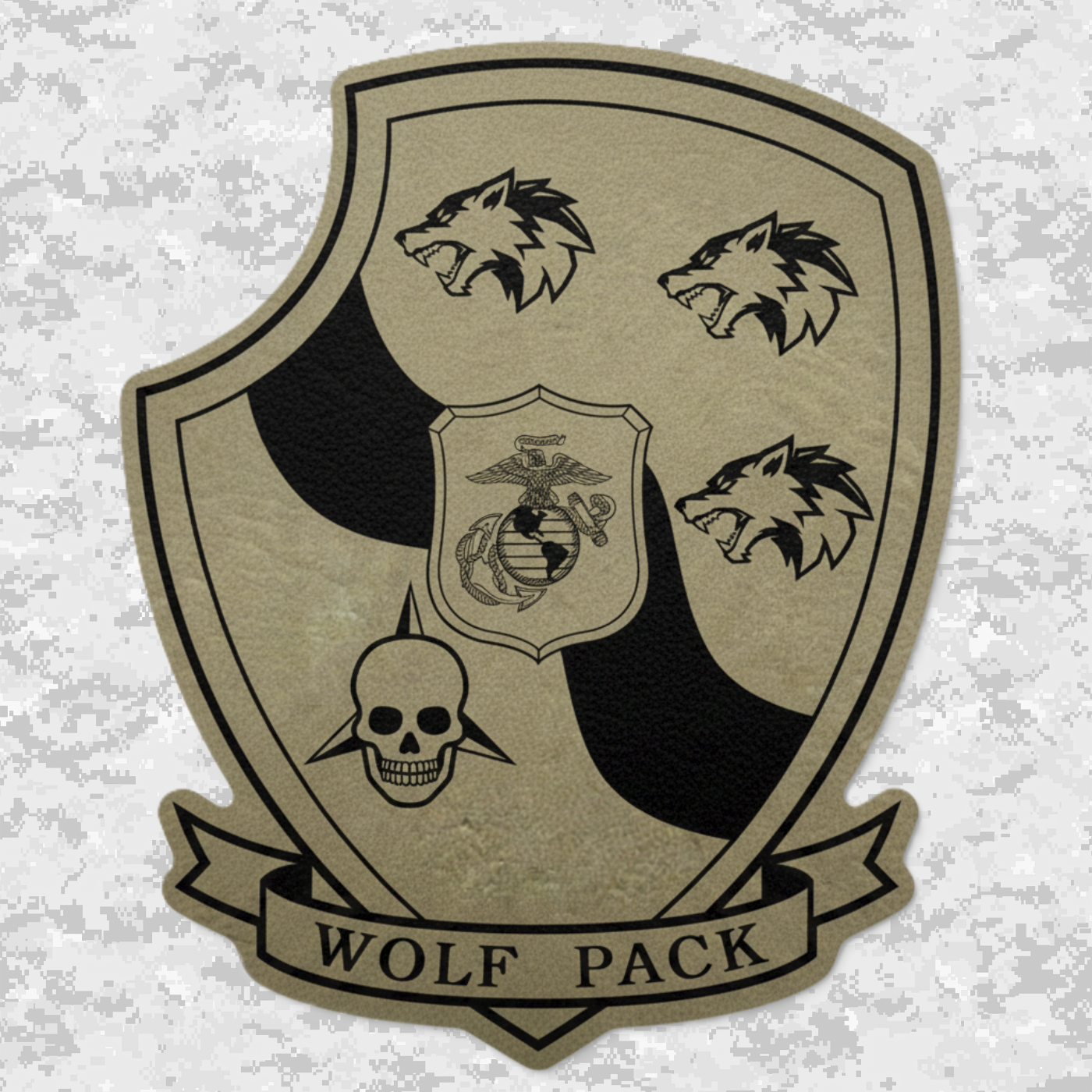 3rd Light Armored Reconnaissance Battalion "Wolfpack" | Leather Patch | Velcro Backed