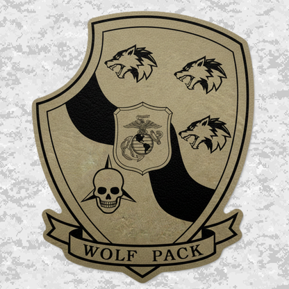 3rd Light Armored Reconnaissance Battalion "Wolfpack" | Leather Patch | Velcro Backed