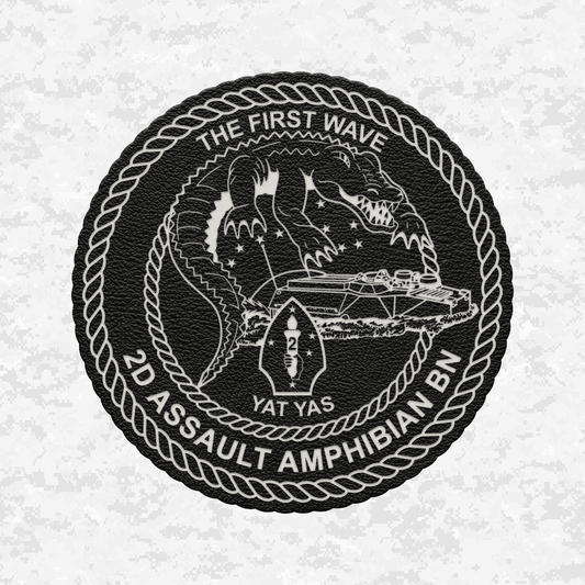 2nd Assault Amphibian Battalion "The First Wave" | Leather Patch | Velcro Backed