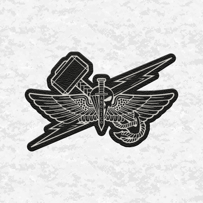 ANGLICO | Sky Lightning & Sea Thunder | Leather Patch | Velcro Backed