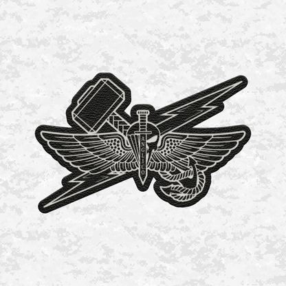 ANGLICO | Sky Lightning & Sea Thunder | Leather Patch | Velcro Backed