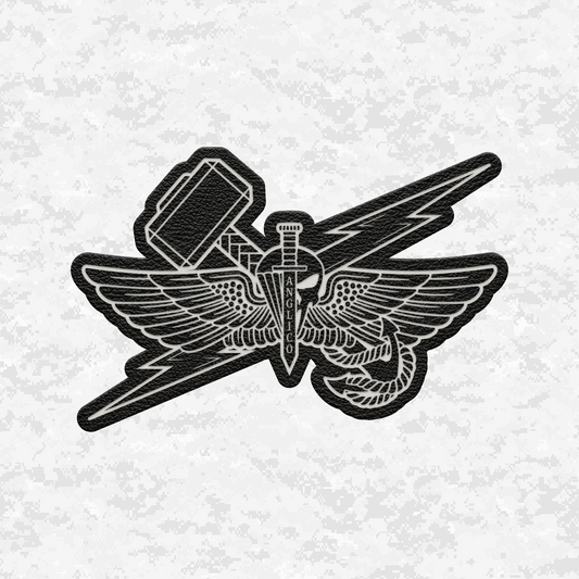 ANGLICO | Sky Lightning & Sea Thunder | Leather Patch | Velcro Backed