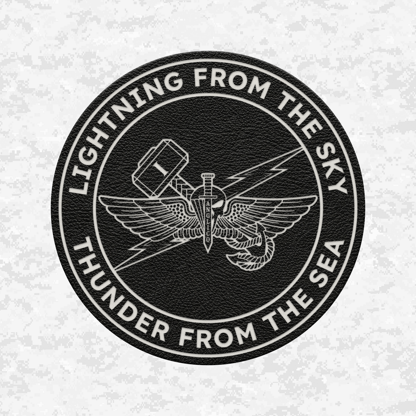 1st ANGLICO | Lightning From The Sky, Thunder From The Sea | Leather Patch | Velcro Backed