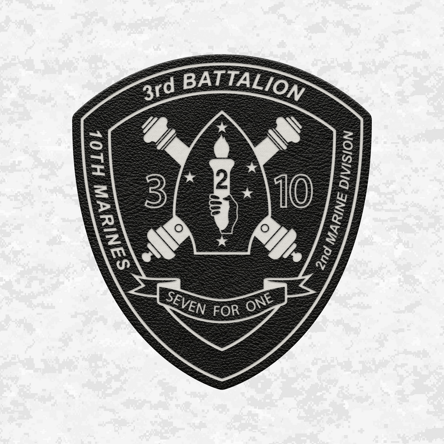 3rd Battalion, 10th Marines Unit "Seven for One" | Leather Patch | Velcro Backed