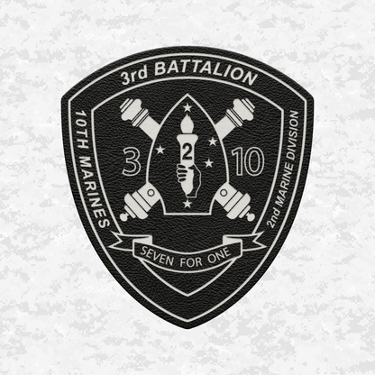 3rd Battalion, 10th Marines Unit "Seven for One" | Leather Patch | Velcro Backed