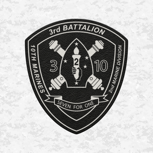 3rd Battalion, 10th Marines Unit "Seven for One" | Leather Patch | Velcro Backed